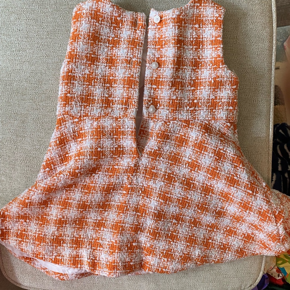 Janie and Jack orange plaid matching jacket and dress - Picture 6 of 8